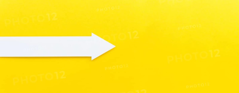Top view white arrow