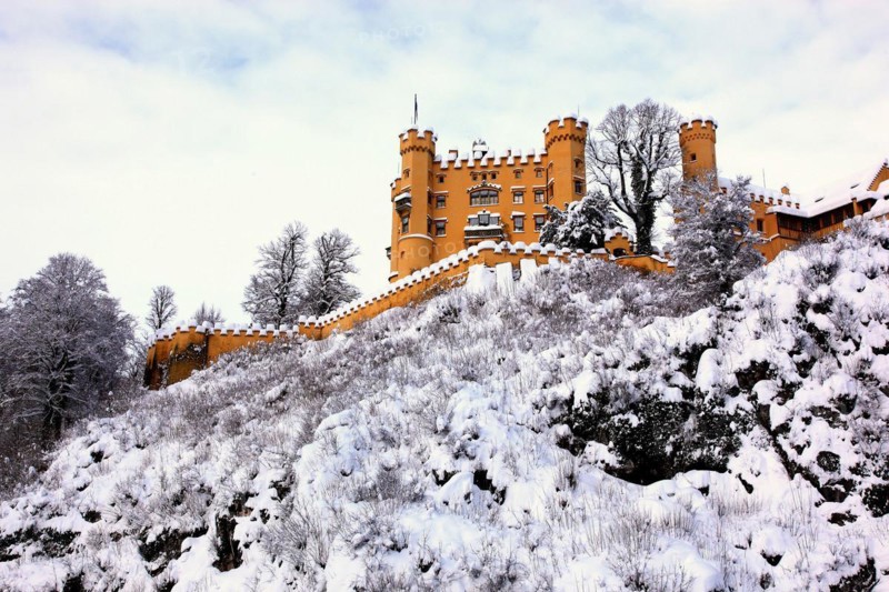 Hohenschwangau Castle in winter