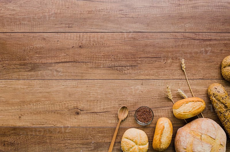 Bakery still life with handmade bread