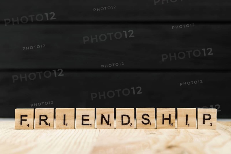 Word friendship spelt with wooden letters