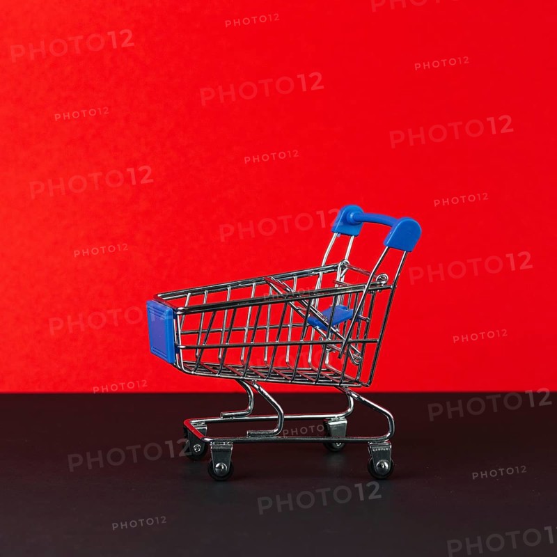 Little empty shopping trolley