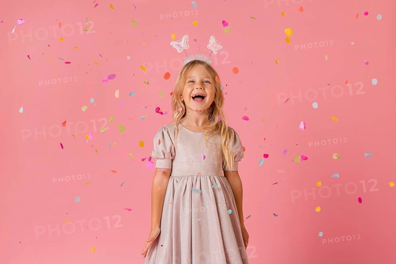 Adorable little girl costume with confetti