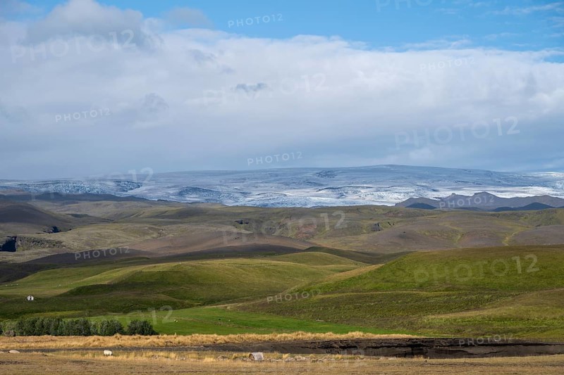 View of Myrdalsjoekull glacier