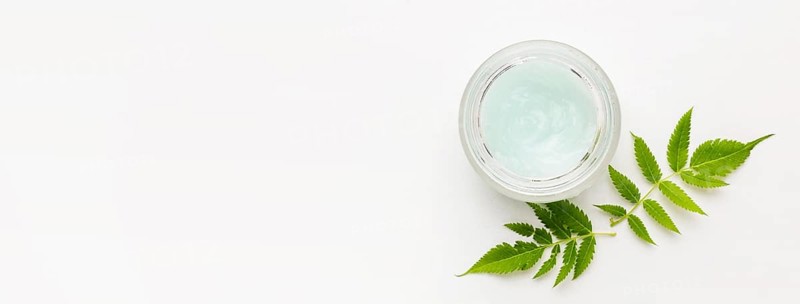 Top view organic cream with copy space