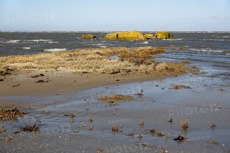 Remains of a World War II bunker on the island of Minsener Oog