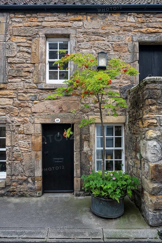 Old stone house in detail in the old town of St Andrews