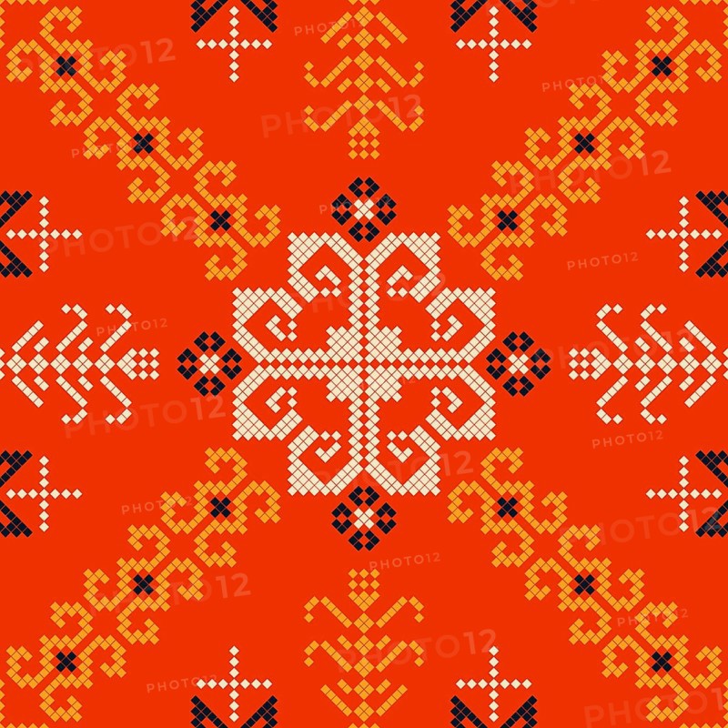Traditional Latvian embroidery seamless pattern