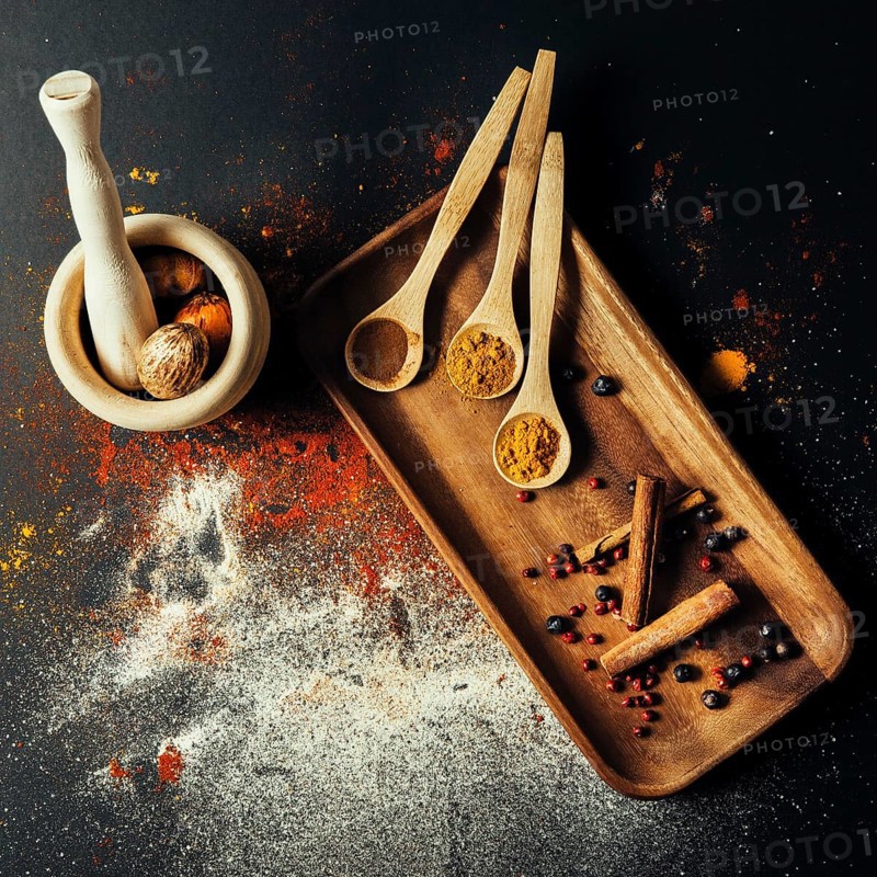 Top view indian spices