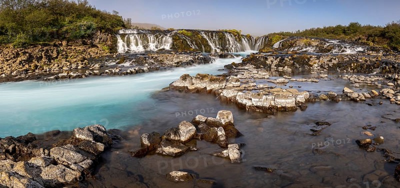 Bruarfoss waterfall in summer