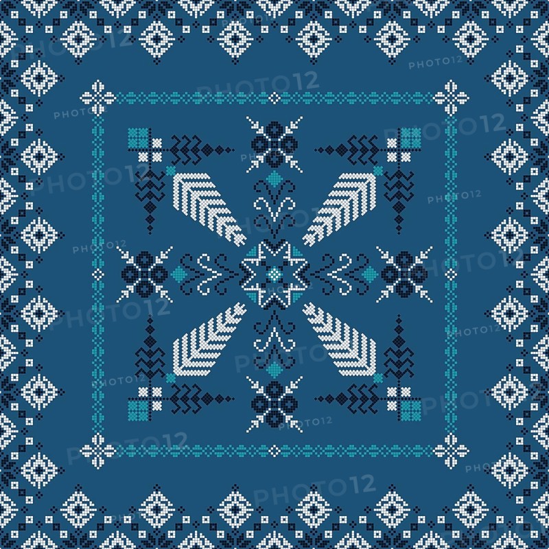 Traditional Latvian embroidery seamless pattern