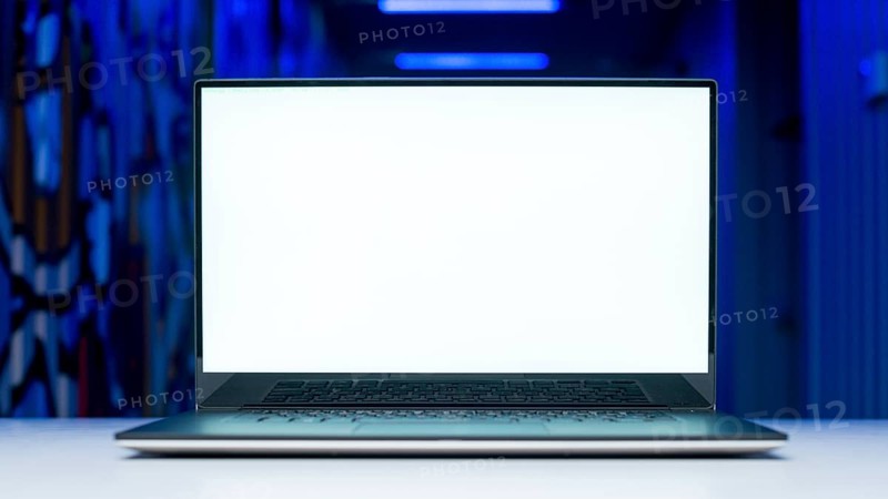 Laptop screen template with hacking concept