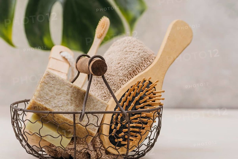 Front view natural hair brush accessories