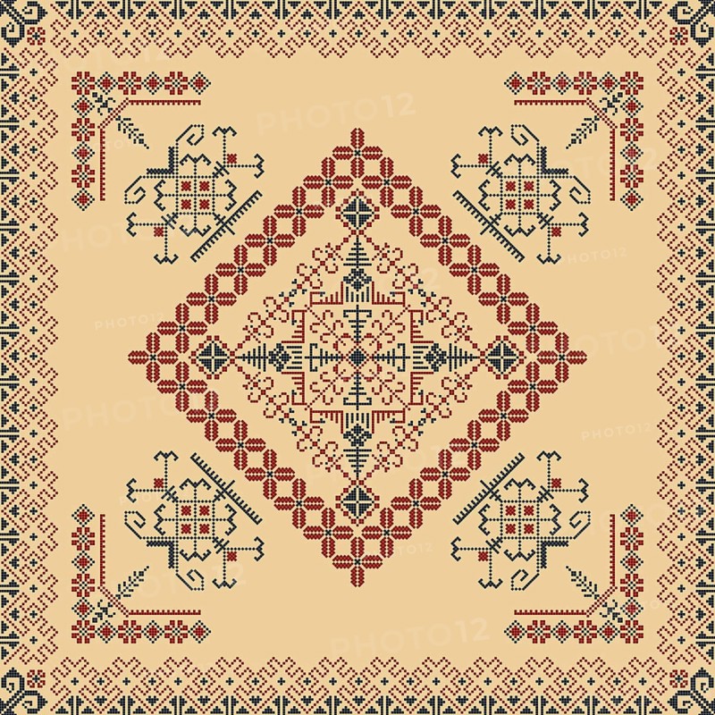 Traditional Latvian embroidery seamless pattern