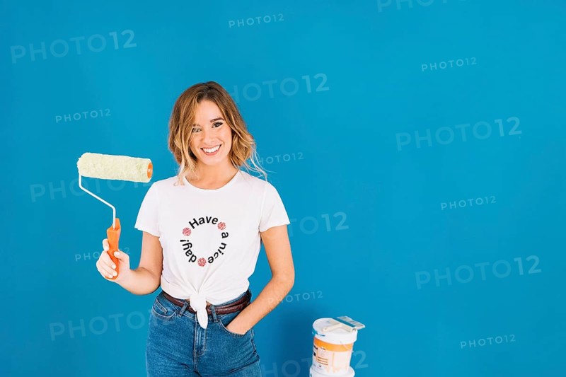 Painting scene with girl