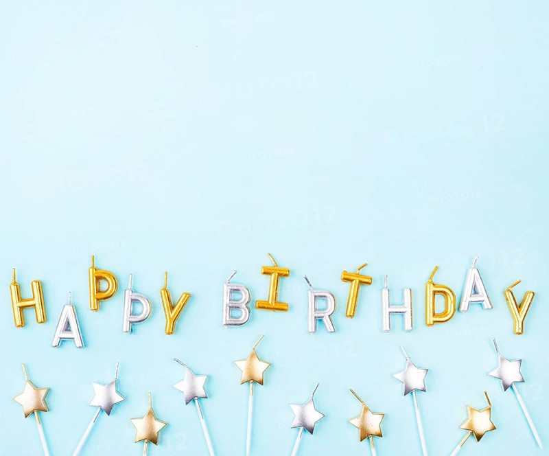Flat lay star shaped birthday candles