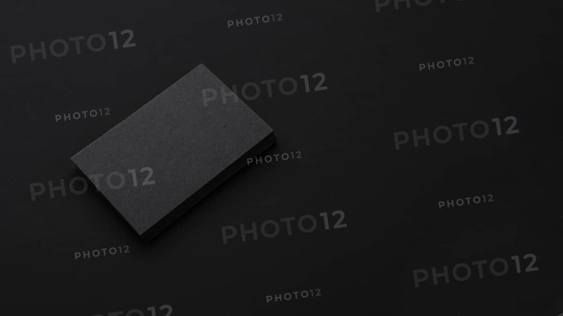 Minimalist elegant pile black business cards