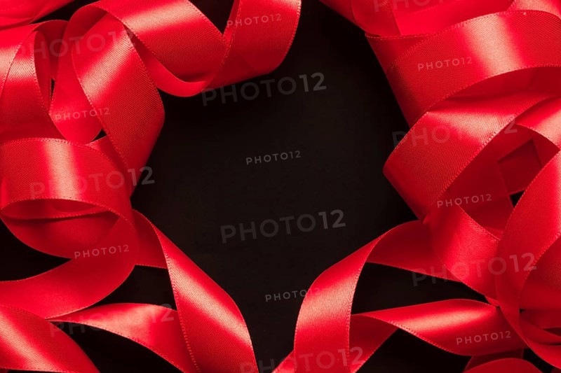 Border from red ribbon