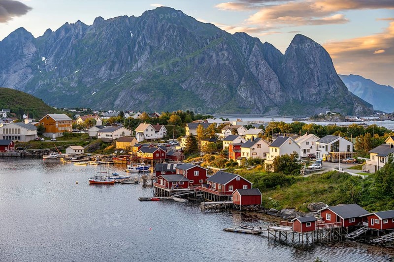 Village view of the fishing village Reine