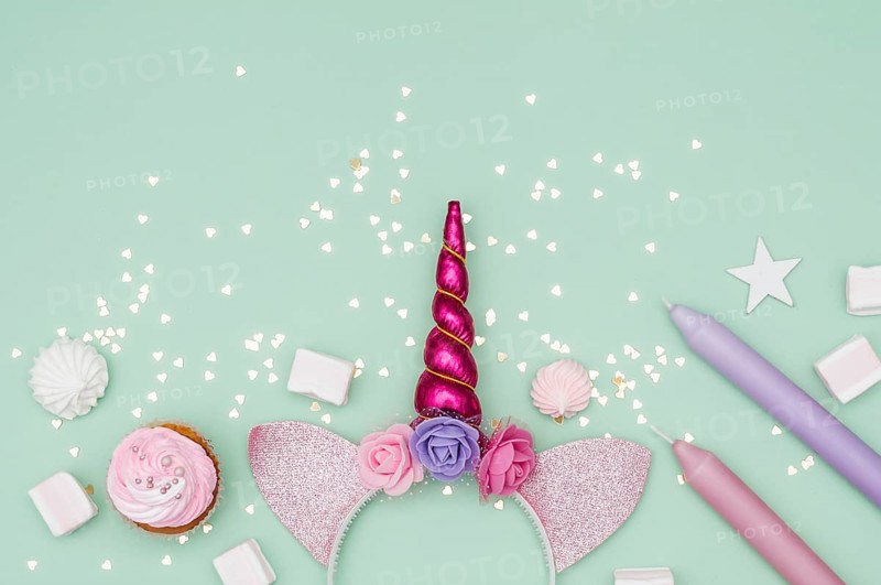 Lovely birthday composition with party elements
