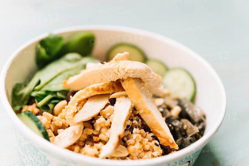 Poke bowl close up