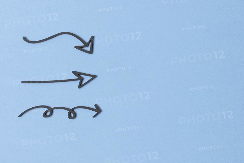 Marker arrow drawings blue background