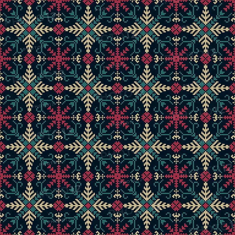 Traditional Latvian embroidery seamless pattern