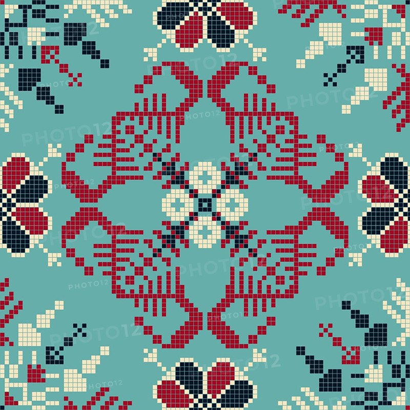 Traditional Latvian embroidery seamless pattern