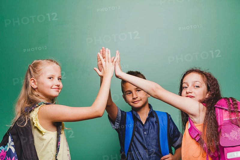 Children giving high five