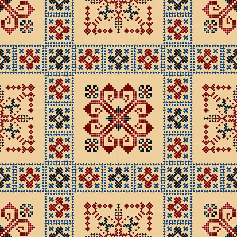 Traditional Latvian embroidery seamless pattern