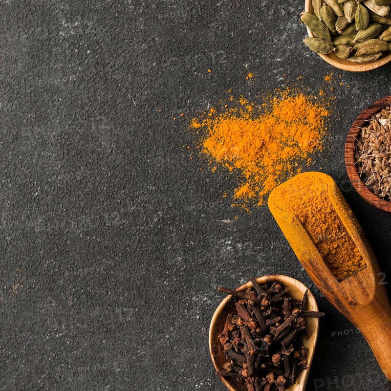 Top view spices with copy space
