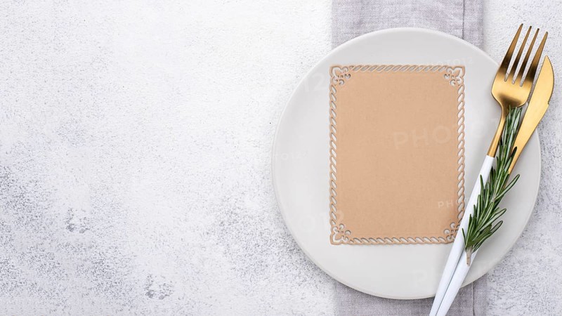 Plate with cutlery