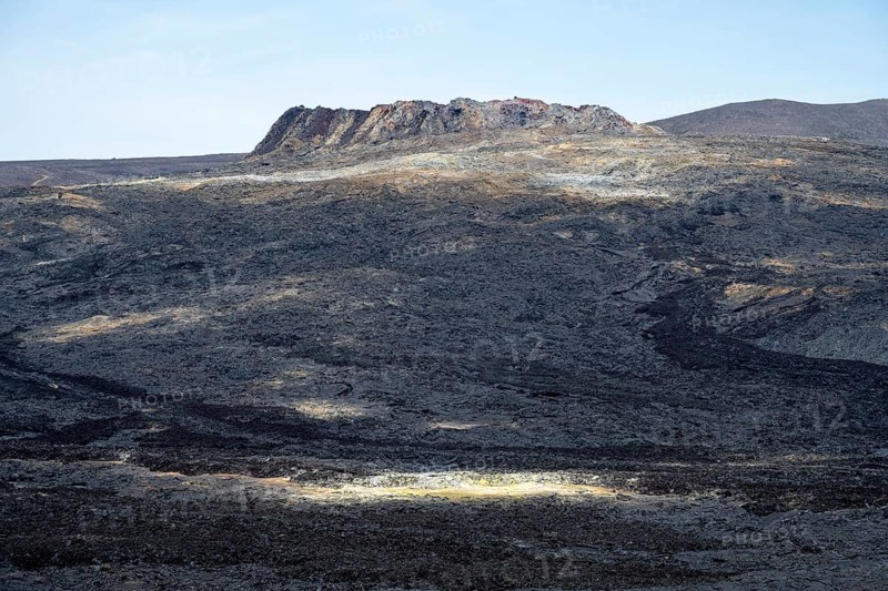 Fagradalsfjall volcano and cooled lava