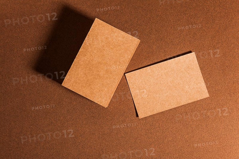 Top view cardboard business cards