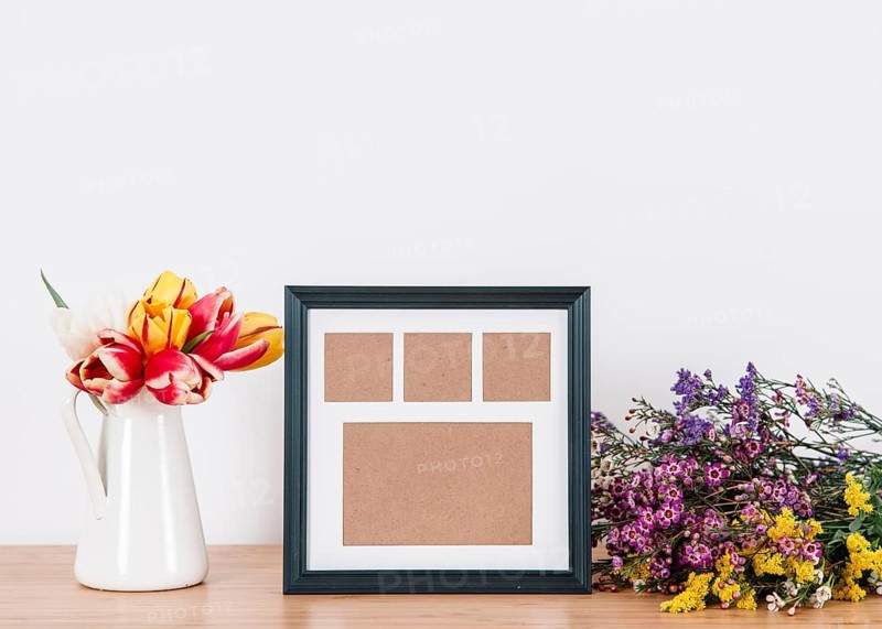 Black frame flowers