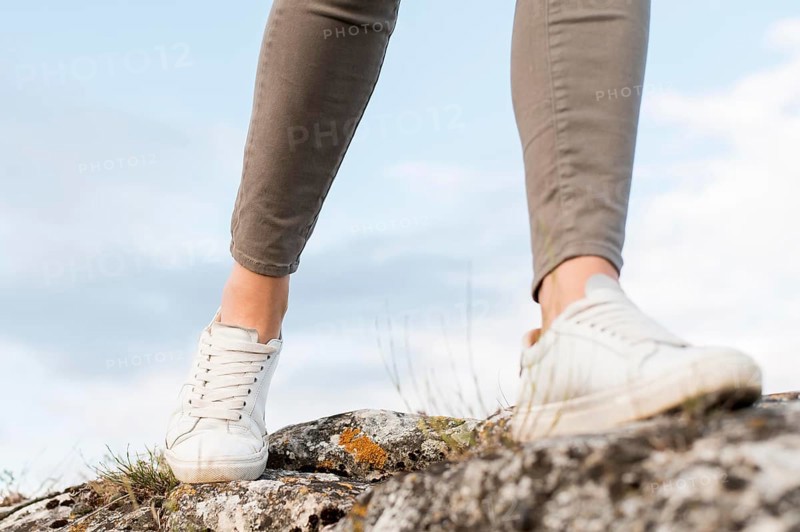 Close up traveller walking outdoors