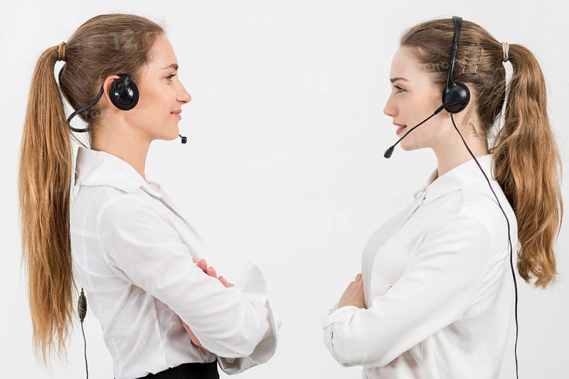 Portrait call center women