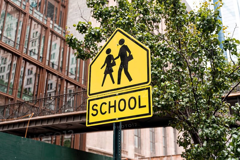 School street sign city