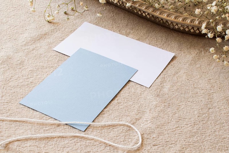 Still life papers beige tablecloth