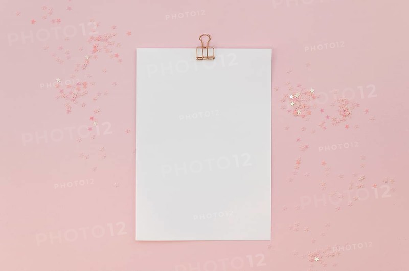 Top view paper with glitter clip