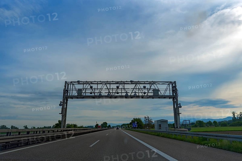 Truck toll check on the motorway