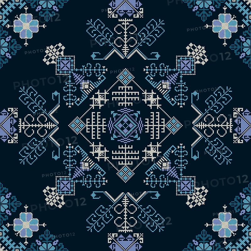 Traditional Latvian embroidery seamless pattern