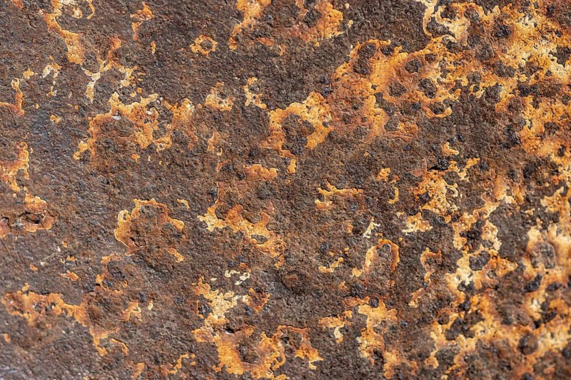 Top view metal surface with rust