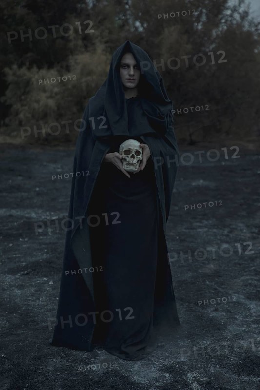 Portrait male mage black clothes