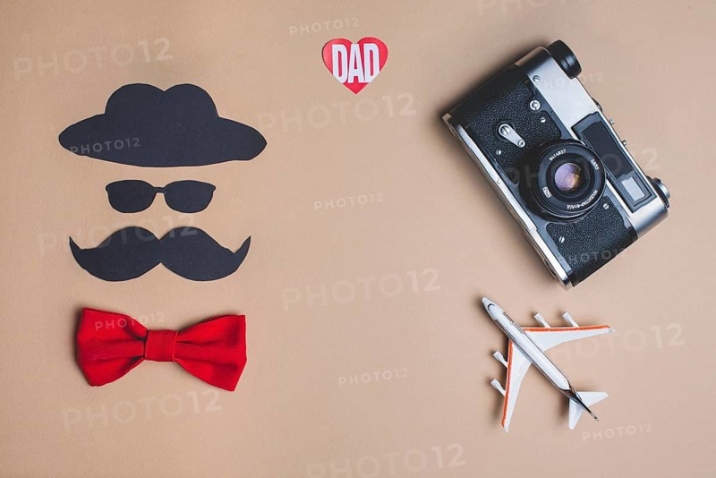 Father s day composition with decorative red bow tie