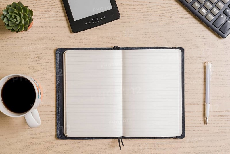 Coffee notebook table
