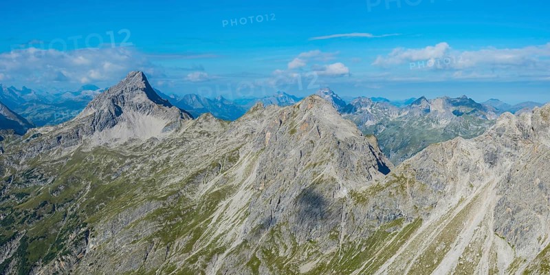 Panorama from Heilbronner Weg to Biberkopf