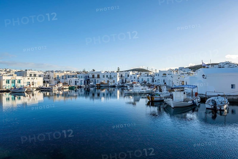 Harbour with fishing boats and reflection