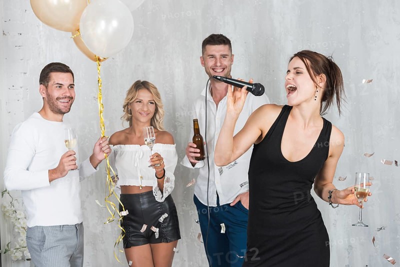 Woman singing party