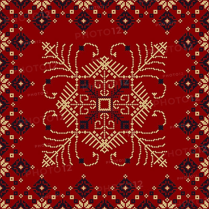 Traditional Latvian embroidery seamless pattern