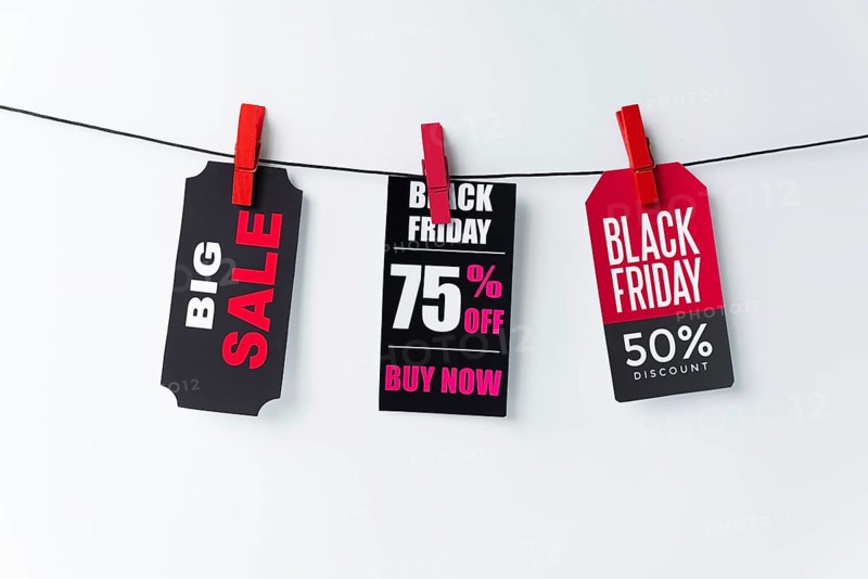 Collection hanging tags plain background